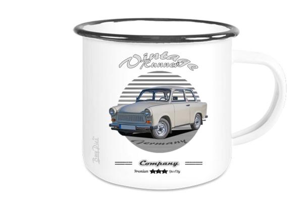 Emailletasse mit Motiv von Trabant ETaTr29