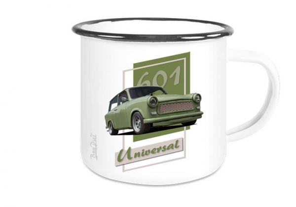 Emailletasse mit Motiv von Trabant ETaTr3