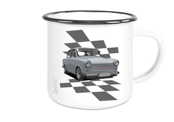Emailletasse mit Motiv von Trabant ETaTr33