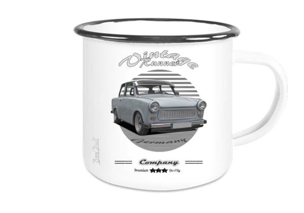 Emailletasse mit Motiv von Trabant ETaTr34