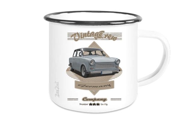 Emailletasse mit Motiv von Trabant ETaTr36