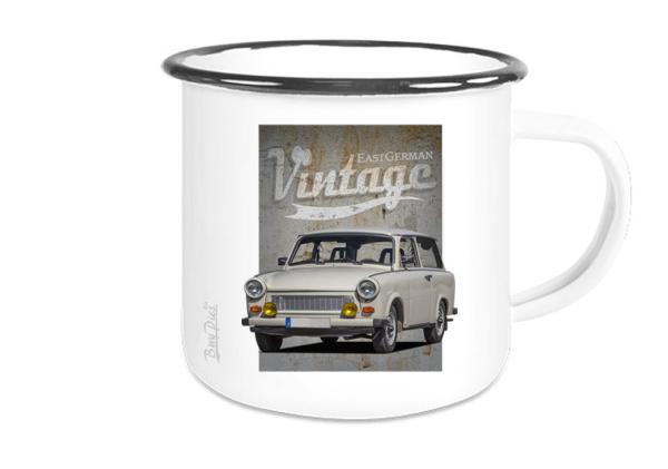 Emailletasse mit Motiv von Trabant ETaTr37