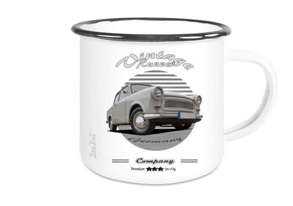 Emailletasse mit Motiv von Trabant ETaTr47