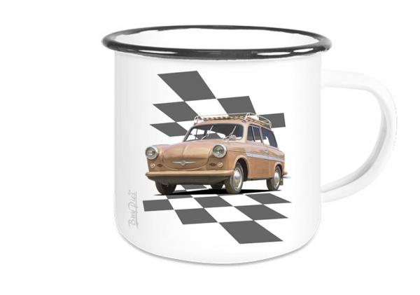 Emailletasse mit Motiv von Trabant ETaTr51