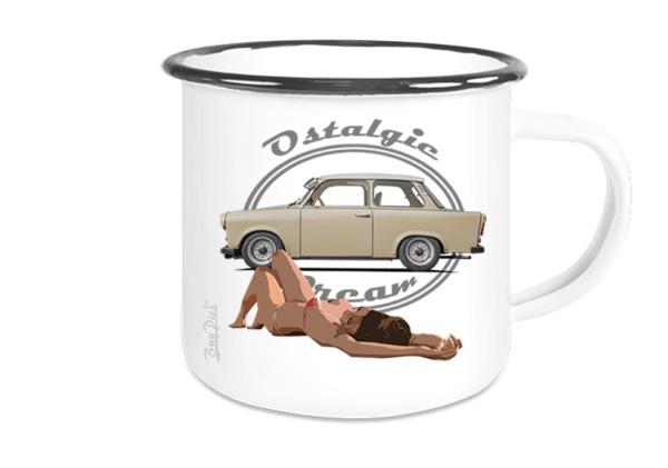 Emailletasse mit Motiv von Trabant ETaTr70