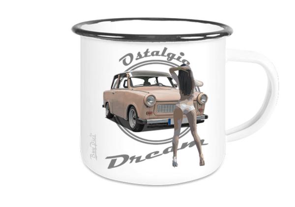 Emailletasse mit Motiv von Trabant ETaTr72