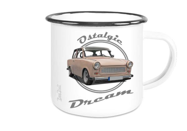 Emailletasse mit Motiv von Trabant ETaTr73