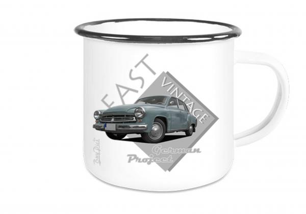 Emailletasse mit Motiv von Wartburg ETaWa21