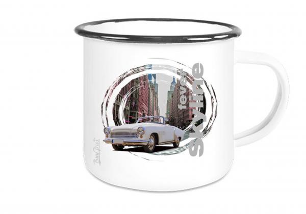 Emailletasse mit Motiv von Wartburg ETaWa24
