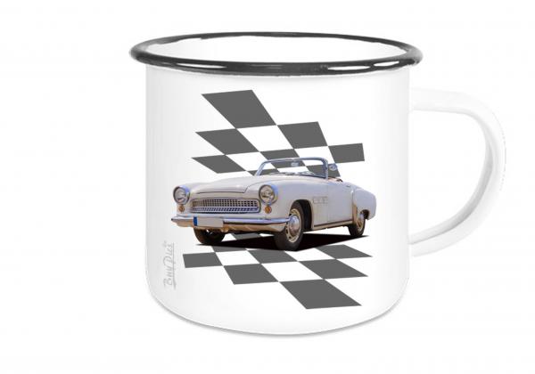 Emailletasse mit Motiv von Wartburg ETaWa38