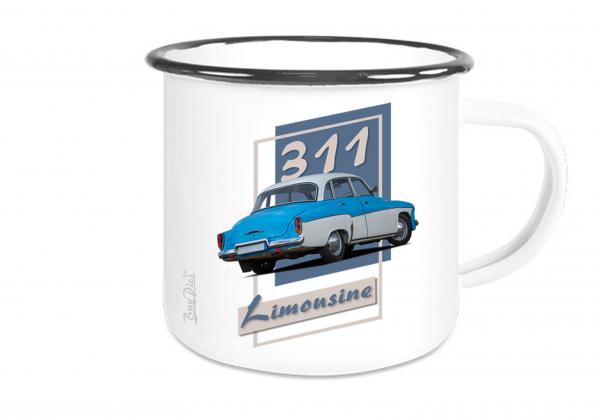 Emailletasse mit Motiv von Wartburg ETaWa63