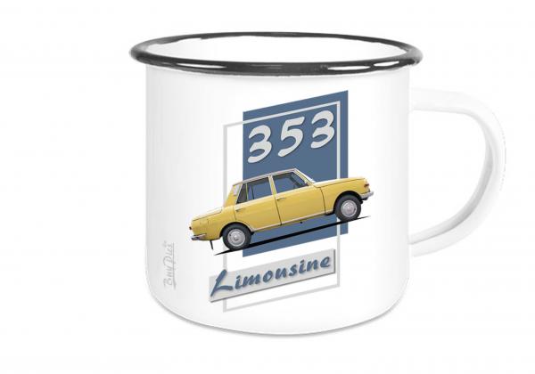 Emailletasse mit Motiv von Wartburg ETaWa64