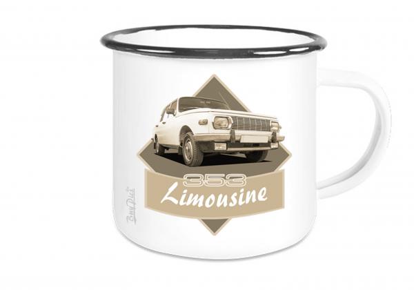 Emailletasse mit Motiv von Wartburg ETaWa77