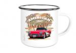 Emaille Tasse / Becher mit Motiv von Corvette ETaCo11
