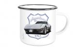 Emaille Tasse / Becher mit Motiv von Corvette ETaCo2