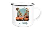 Emaille Tasse / Becher mit Motiv von Corvette ETaCo20