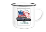 Emaille Tasse / Becher mit Motiv von Corvette ETaCo25