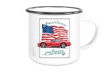 Emaille Tasse / Becher mit Motiv von Corvette ETaCo27