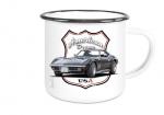 Emaille Tasse / Becher mit Motiv von Corvette ETaCo3
