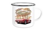 Emaille Tasse / Becher mit Motiv von Corvette ETaCo30