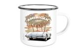 Emaille Tasse / Becher mit Motiv von Corvette ETaCo33