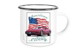 Emaille Tasse / Becher mit Motiv von Corvette ETaCo38