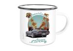 Emaille Tasse / Becher mit Motiv von Corvette ETaCo44