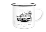 Emaille Tasse / Becher mit Motiv von Mustang ETaMu9