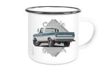 Emaille Tasse / Becher mit Motiv von Pickup ETaPu12