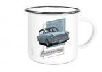 Emailletasse mit Motiv von Trabant ETaTr14