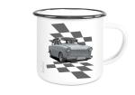 Emailletasse mit Motiv von Trabant ETaTr33