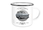 Emailletasse mit Motiv von Trabant ETaTr34
