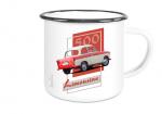 Emailletasse mit Motiv von Trabant ETaTr6
