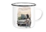 Emailletasse mit Motiv von Trabant ETaTr77