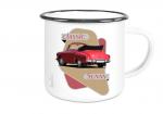 Emailletasse mit Motiv von Wartburg ETaWa51